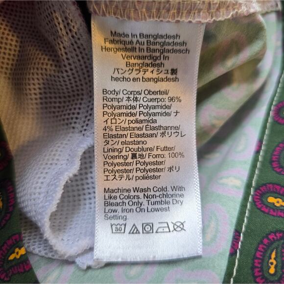 F J.Crew Multi Color Paisley Print 6" Stretch Swim Trunk Board Shorts Size L - Picture 9 of 9